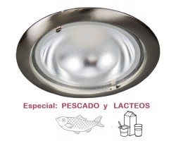 Downlight LED Redondo Niquel 230mm 30W, corte 185mm, Especial Pescado ó Lácteos